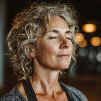 Інструктор демонструє йогу для літніх людей